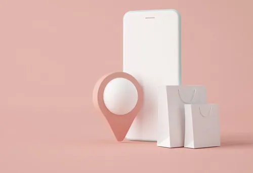 3D电子商务移动手机物流快递场景插画高清图片素材