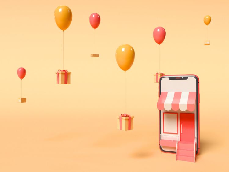 3D电子商务移动手机物流快递场景插画高清图片素材