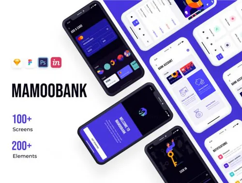 电子银行APP移动程序UI界面素材 Mamoobank - Light