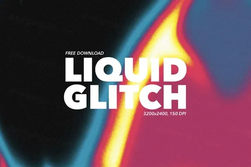 20款令人惊叹的故障艺术高清背景素材 Liquid Glit