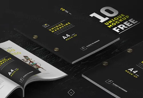 高质量杂志书籍设计提案场景样机PSD模板 22 unique magazine mockups