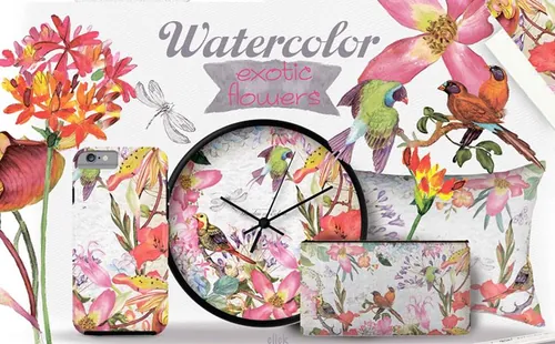 手绘鲜花元素 70 summer flowers