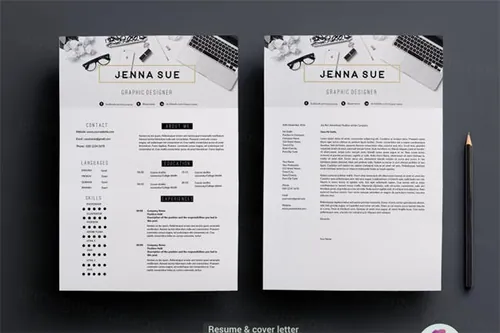 现代简历模板 Modern 2 page CV template