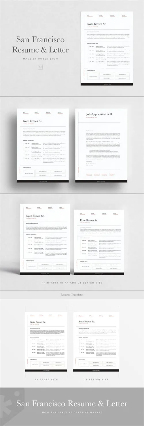 极简主义简历模板 San Francisco Resume amp;amp; Letter