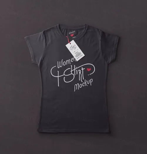 一个女士psd T恤样机 Woman Psd T-shirt Mockup