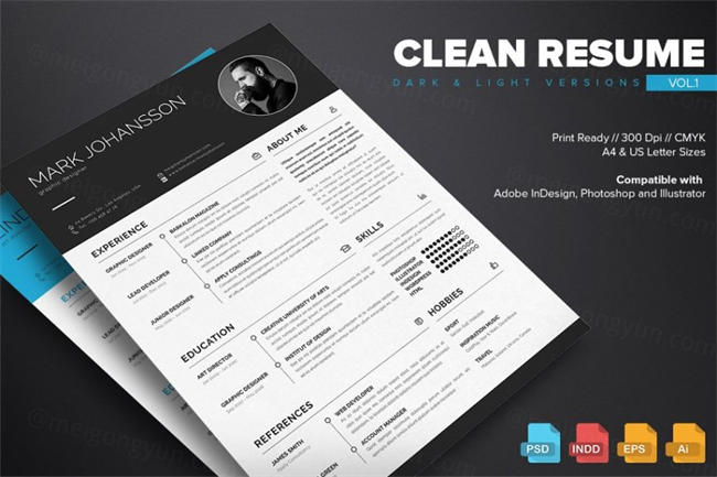 干净简历模板 Clean Resume Template