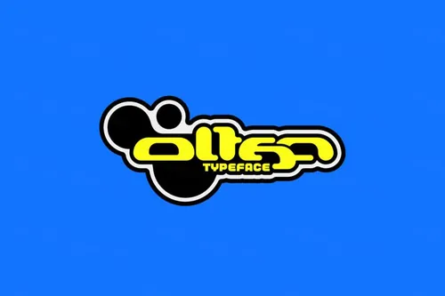 潮流Y2K千禧年复古赛博机能机车徽标英文装饰字体素材 Olt