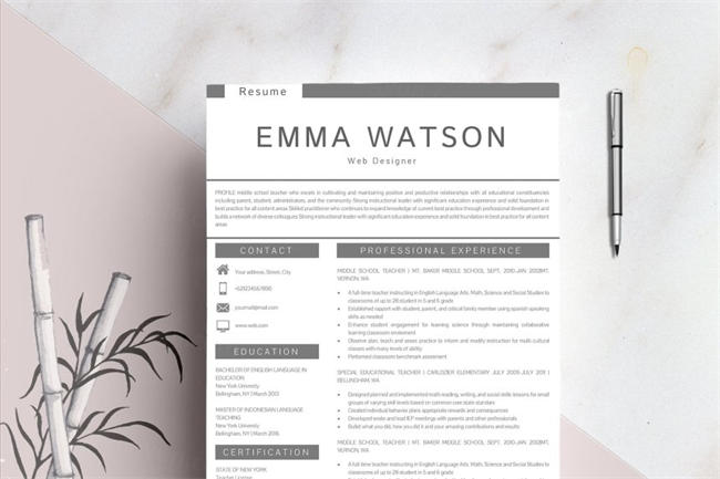 专业个人简历表 Resume template   FREE Cover Letter