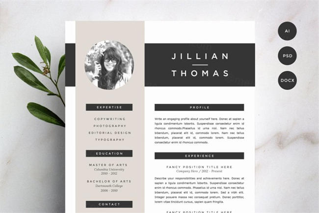 专业简历模板 Resume Template 4 Pack  CV Template