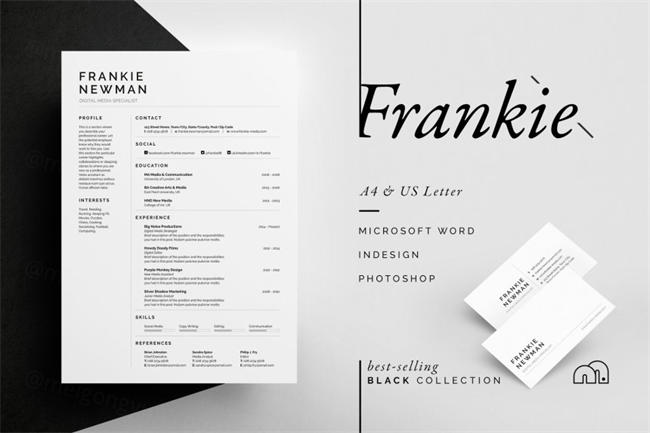 专业极简主义简历模板 Frankie – ResumeCV