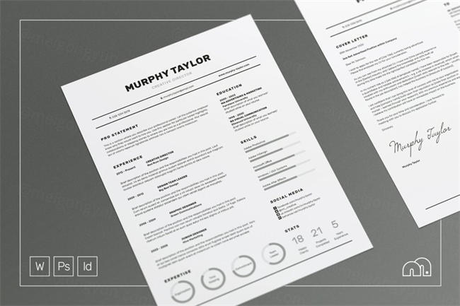 简单的个人简历模板 Murphy – Resume CV
