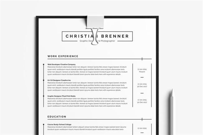 干净专业的简历模板 Clean CV With Cover Letter