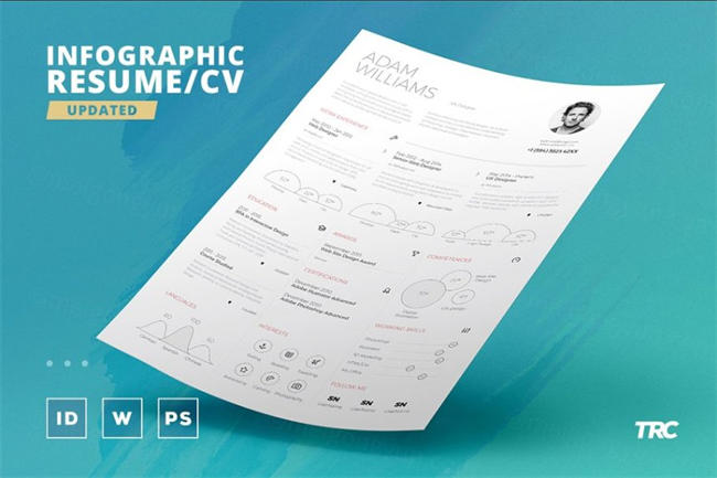 信息图表的简历模板 Infographic Resume Cv Template
