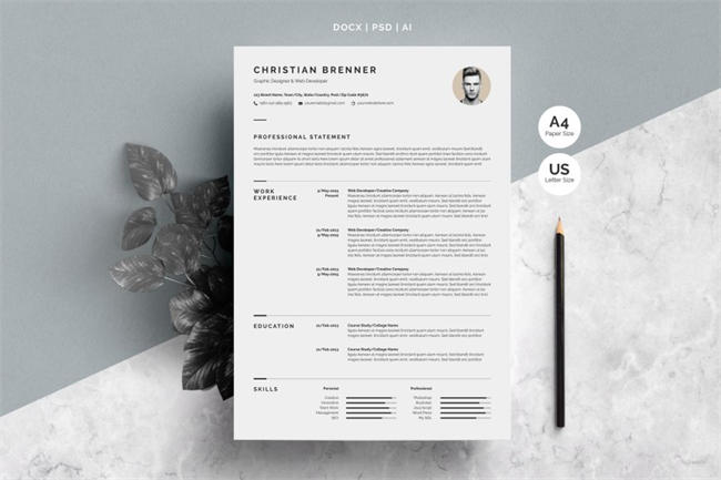 优雅的简历模板 Elegant Resume Template