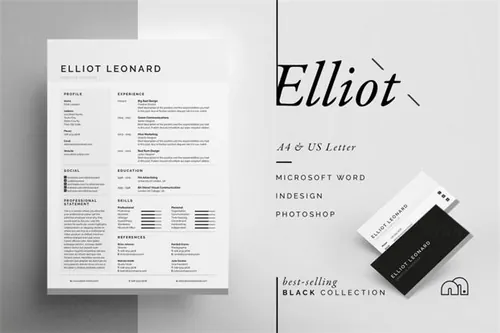 高端简历模板 Elliot – ResumeCV