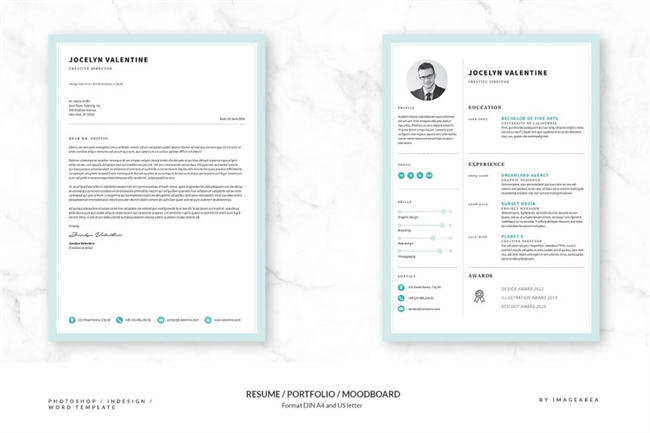干净的简历表下载 Resume Portfolio Moodboard