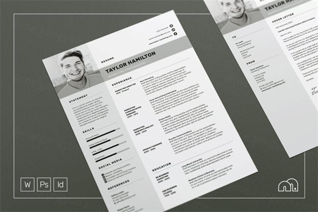 专业简历表模板 Taylor – Resume CV