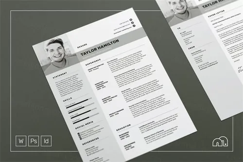专业简历表模板 Taylor – Resume CV