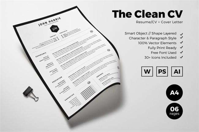 干净的简历模板 The Clean CV