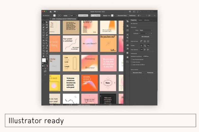 新复古未来派渐变模糊INS排版海报模板 Lo-Fi Instagram