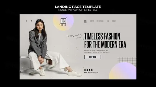 欧美简约现代时尚服装网站落地页宣传横幅海报PSD模板