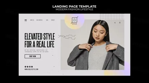 欧美简约现代时尚服装网站落地页宣传横幅海报PSD模板