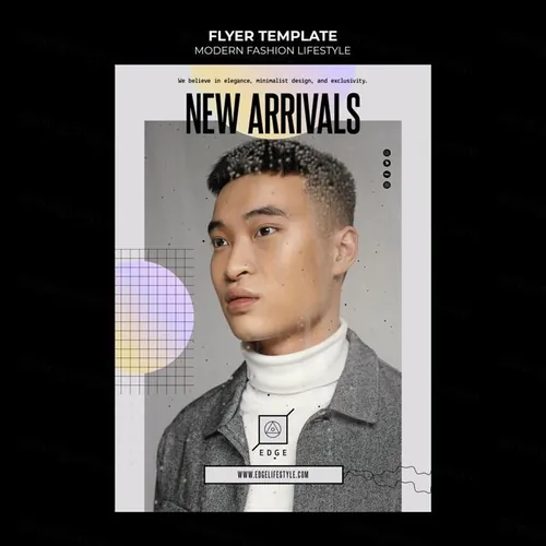 欧美简约现代时尚服装网站宣传单海报PSD模板  Modern