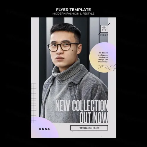 欧美简约现代时尚服装网站宣传单海报PSD模板  Modern fashion lifestyle template