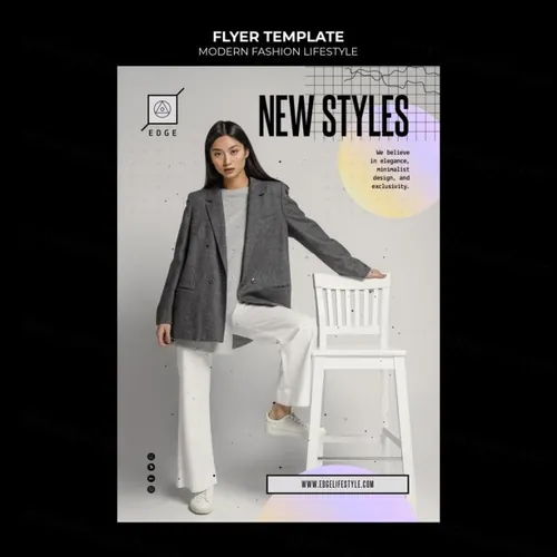 欧美简约现代时尚服装网站宣传单海报PSD模板  Modern fashion lifestyle template