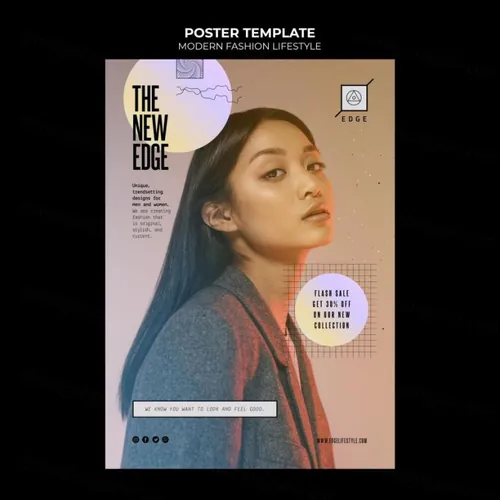 欧美简约现代时尚服装网站宣传单海报PSD模板  Modern fashion lifestyle template