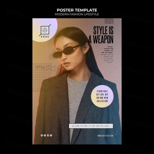 欧美简约现代时尚服装网站宣传单海报PSD模板  Modern fashion lifestyle template