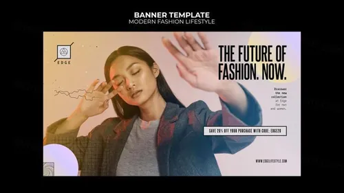 欧美简约现代时尚服装宣传横幅海报PSD模板 Modern fashion lifestyle template