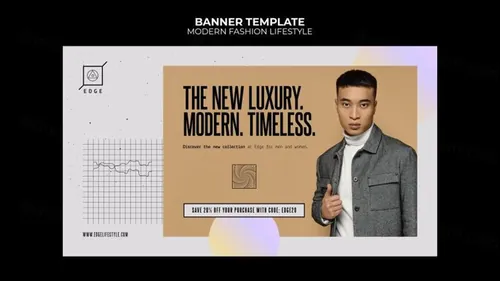 欧美简约现代时尚服装宣传横幅海报PSD模板 Modern fashion lifestyle template
