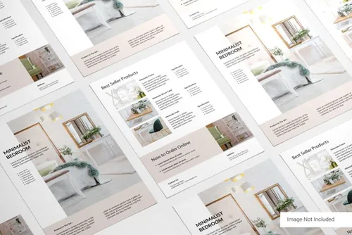 高品质简约画册小册子手册设计展示样机PSD模板 Brochure template