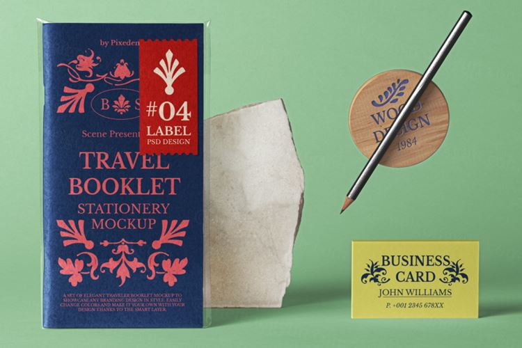 旅行护照手册设计提案样机模板 Travel Psd Book