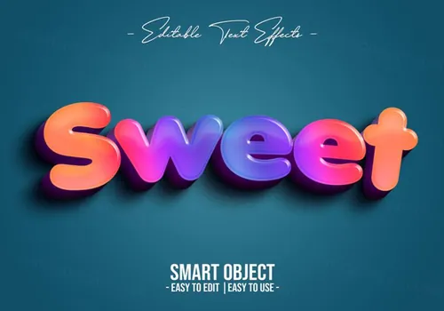 3D甜蜜卡通糖果立体字PS文本样式素材 3d sweet text style effect