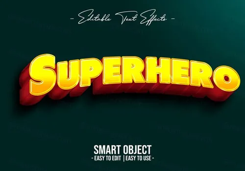 超级英雄立体主题字3D文本样式素材 Superhero text style effect