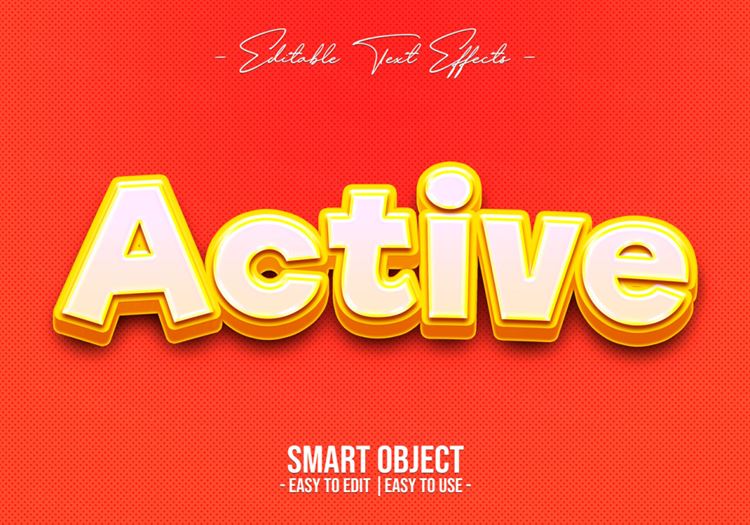 促销活动立体字主题字特效PS文本样式模板素材 Active text style effect