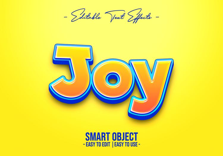 欢乐的卡通立体字特效PS文本样式素材 Joy text style effect