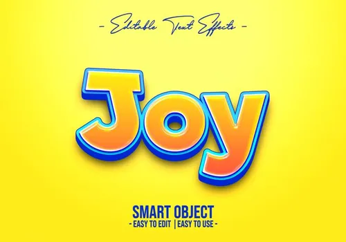 欢乐的卡通立体字特效PS文本样式素材 Joy text style effect