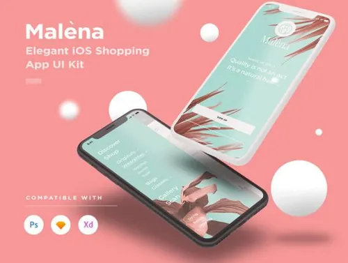 优雅的iOS商店和零售移动APP应用程序UI工具包 Malena iOS UI