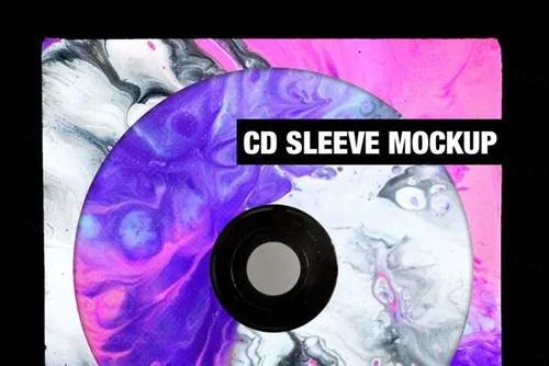 复古老物件纸袋包装音乐唱片封面设计展示样机PSD模板 CD Sleeve Mockup