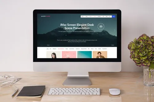台式iMac样机场景集 Desk iMac Mockup Scene Set