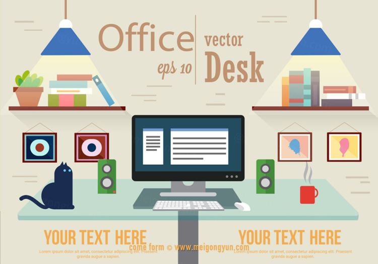 设计师办公场景元素Designer Office