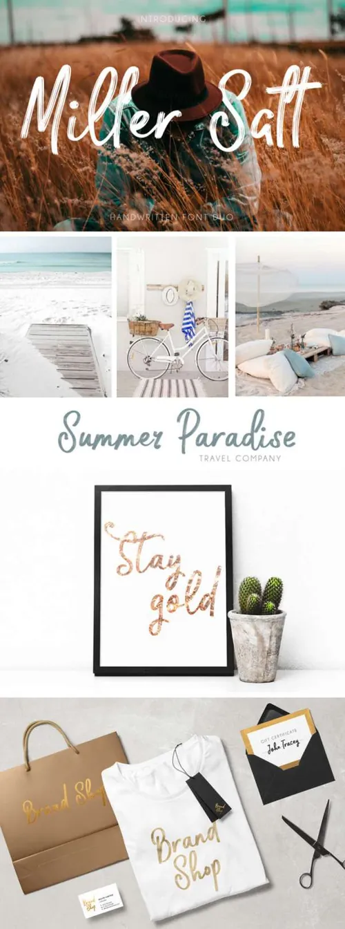 画笔笔刷手写英文字体Miller Salt Font DUO