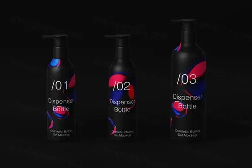 高端化妆品包装设计贴图展示样机模板 Cosmetic Psd Bottle Mockup Set