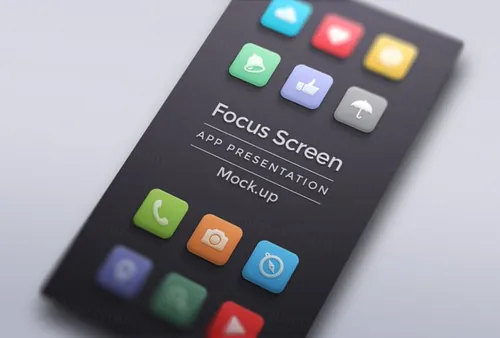 移动端应用程序贴图PSD模板Focus App Screen Mock-Up Vol008