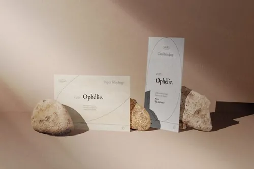 高品质卡片纸张品牌提案样机场景模板 Papers For Branding Shadow Overlay Mockup