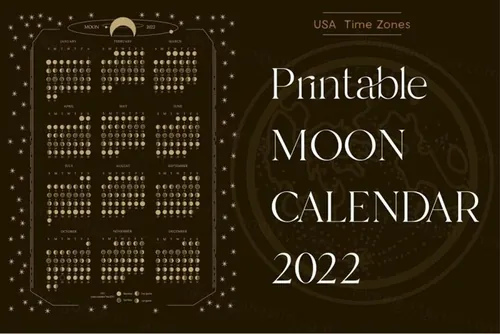 高质量神秘占星术星辰2022年日历模板素材 Printabl