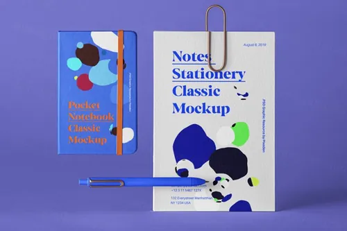 一套psd文具用品样机 Notes Psd Stationery Mockup
